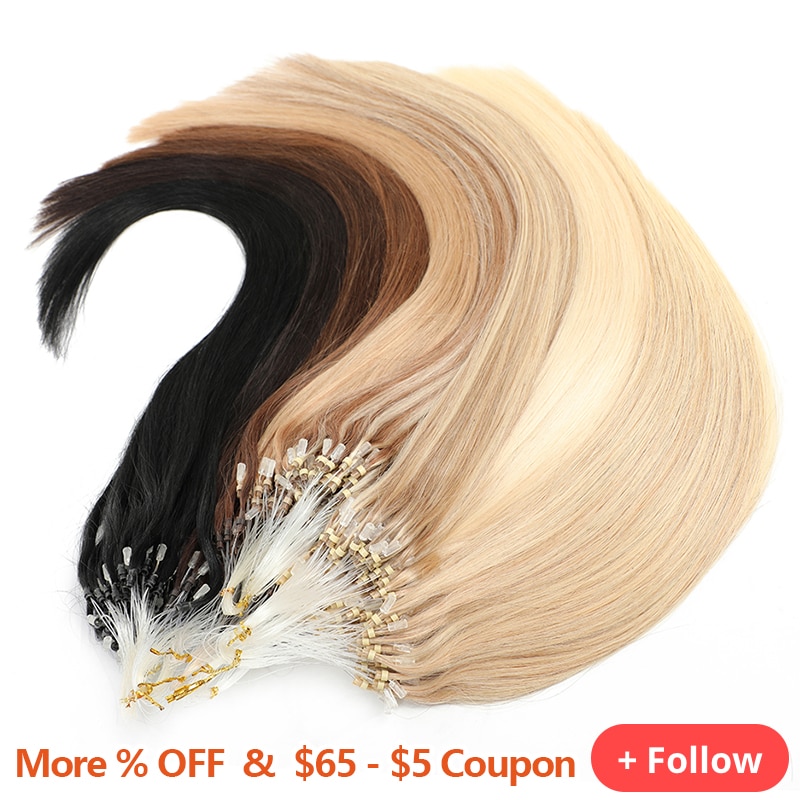 MRS HAIR Micro Loop ΰ Hair Ȯ  ġ At Home Micro Loop Hair Ȯ ݹ Brown Black Straight 50 ׷/